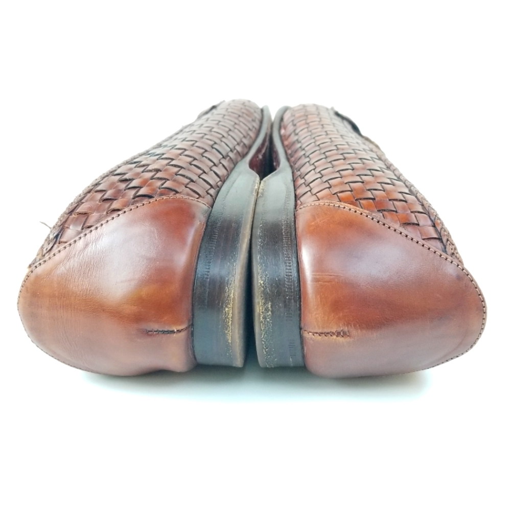 Cole Haan Basket Weave Woven Kiltie Tassel Leather Flat Loafers Brown Italy 8 B - Picture 13 of 15